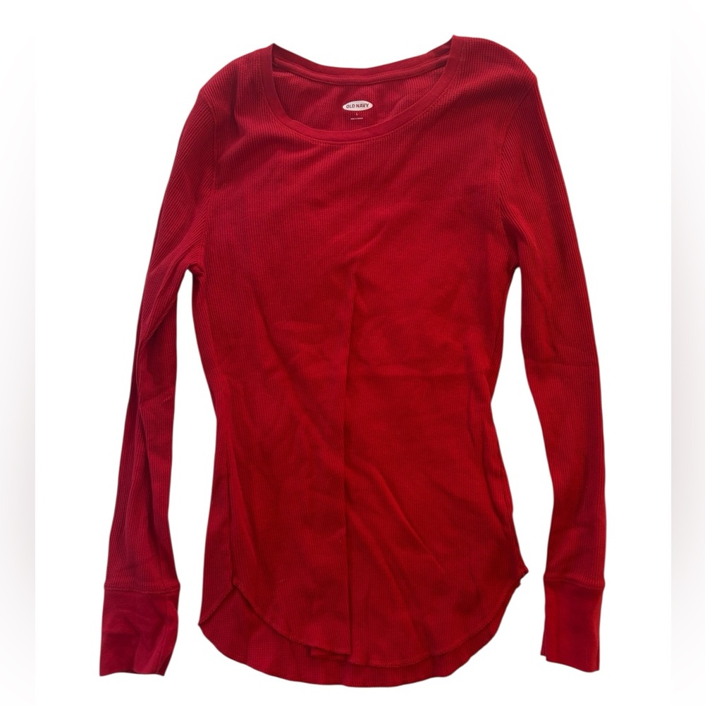 Old Navy Vibrant Red Long Sleeve Tee